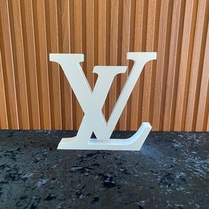 Rare Large 8.5" White LV Art Decor